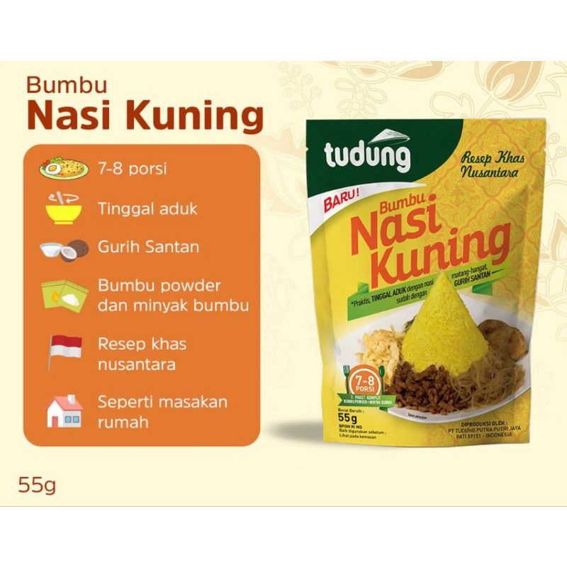 

Tudung nasi kuning nasi uduk / bumbu nasi kuning merek tudung