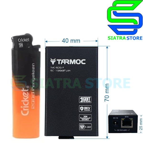 Tarmoc TMC-1SC1G-P | 1 FO 1 LAN Gigabit POE IN 5-24V HTB GS-03 A+B ( HTB Mini )