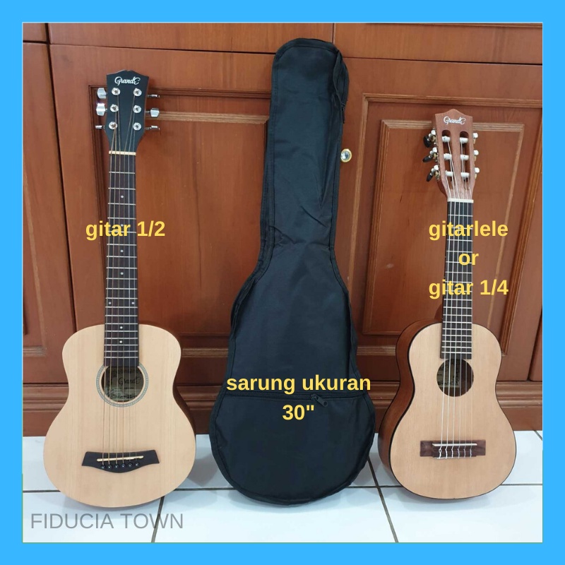 Sarung Gitar Gitarlele Gigbag Tas Hitam Ukuran Fullsize Dreadnought 1/2 41 40 38 30 Gitarlele