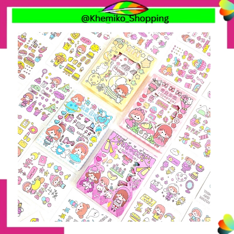 

Sticker Deco Aesthetic Momo DIY Journal Bahan Kertas Washi Kado Ulang Tahun Scrapbook Journaling