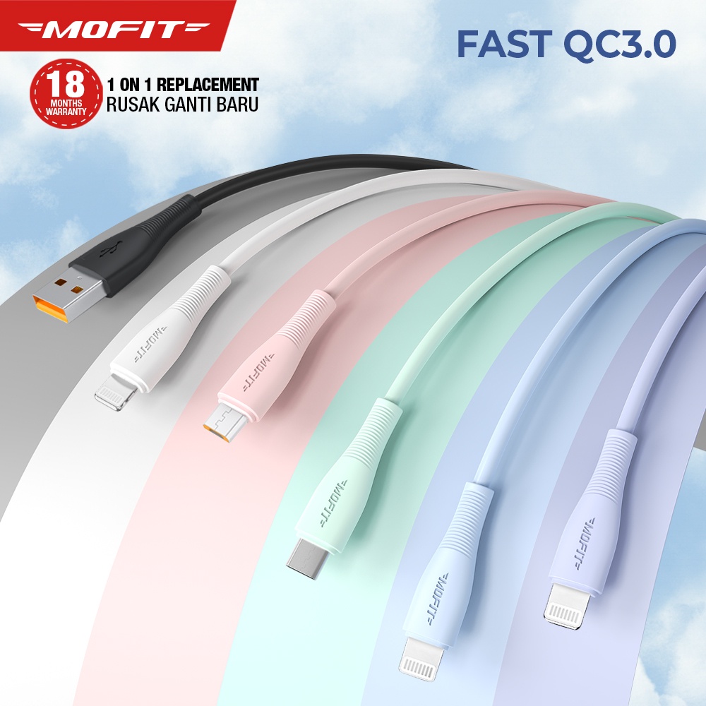 Kabel data MOFIT MACARON Quick Charge 3.0A 1000mm