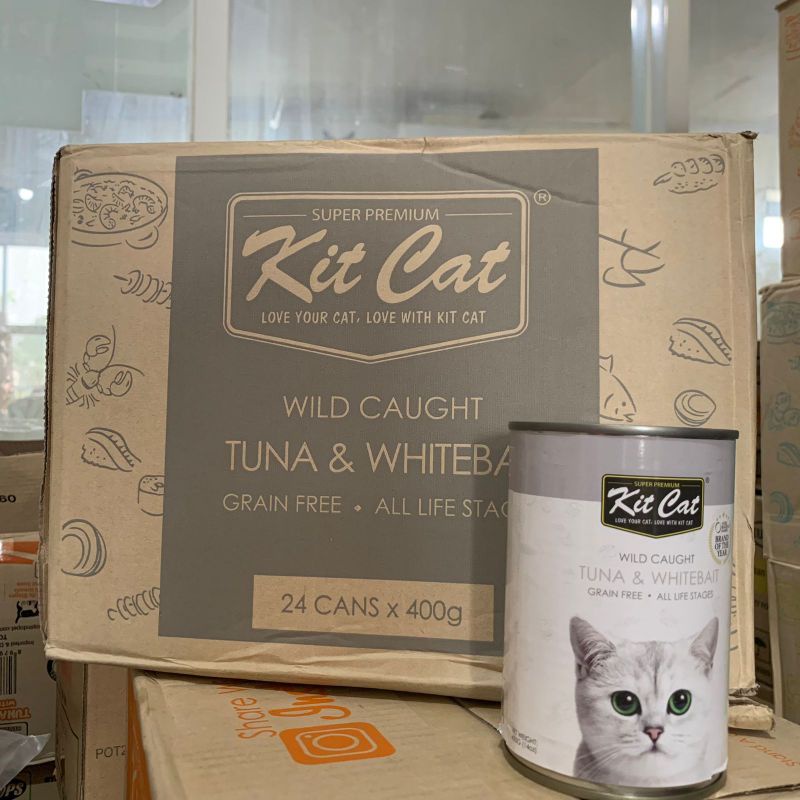 Kit Cat Wet Food Adult 400gr Makanan Kucing Dewasa (Tuna&amp;Whitebait)