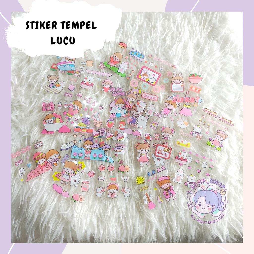 [2pc] STIKER KARAKTER SIAP TEMPEL (CUTTING) PINK VARIAN