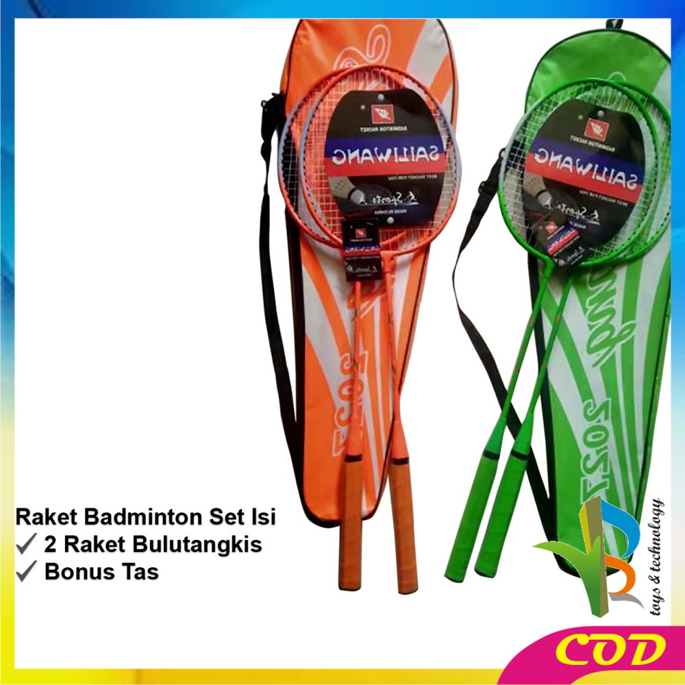 RB-O5-O7 Raket Badminton Set Isi 2 Raket Bulutangkis Bonus Tas Bulu Tangkis Alat Olahraga