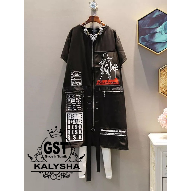 Long tunik ziper harajuku korean style/Long tunik harajuku keren