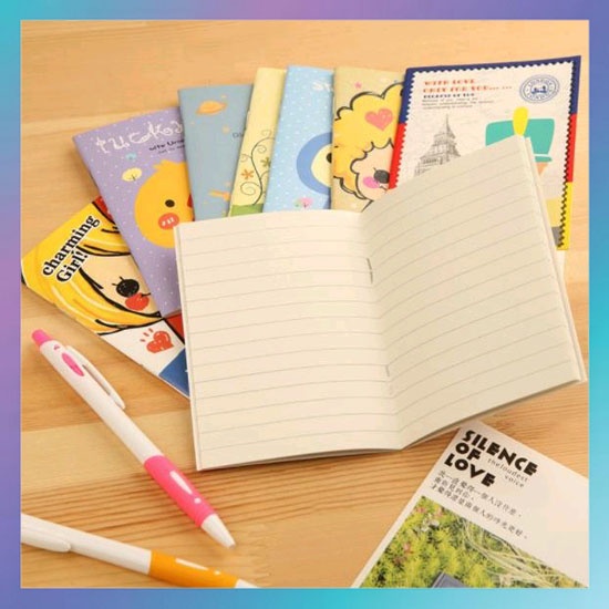 KTM - Buku Tulis Mini Motif Kartun Cartoon Mini Note Book Buku Catatan Memo Pad Lucu Buku Tulis Kartun Kecil Motif Karakter Notebook Notepads ST007