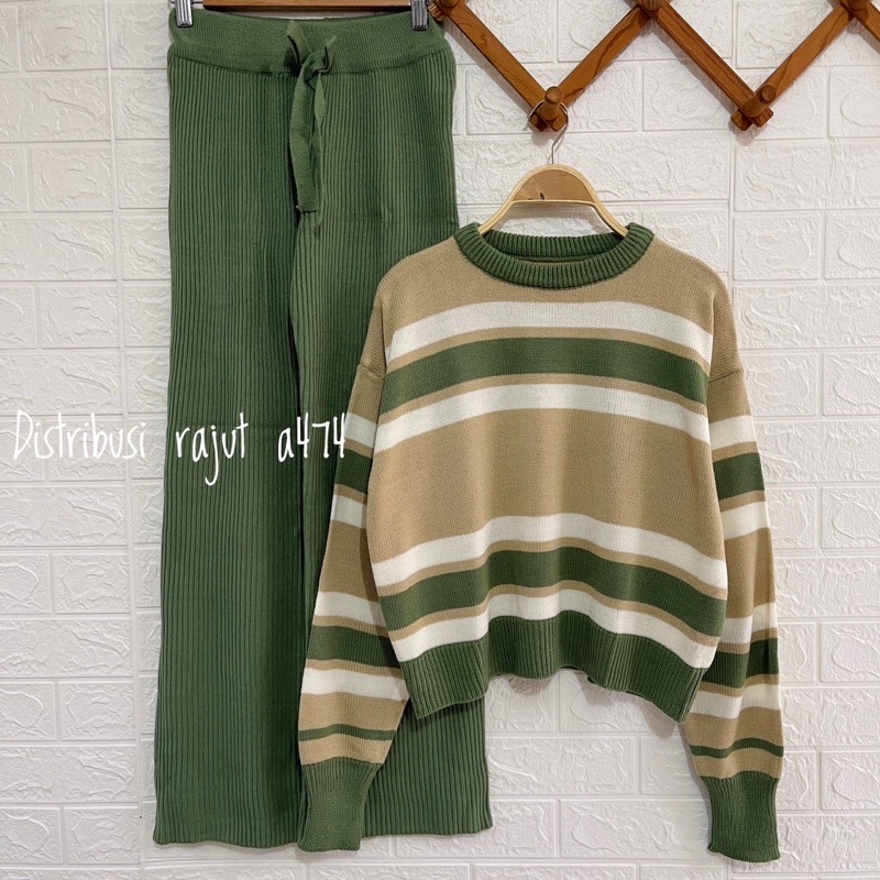 ONESET BICA SWEATER SETELAN CELANA KULOT RAJUT