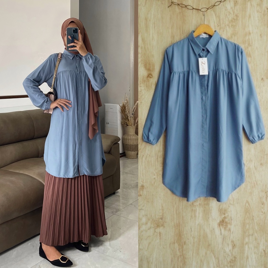 ALIDA tunik by ZALFA OUTFIT / tunik polos / kemeja panjang