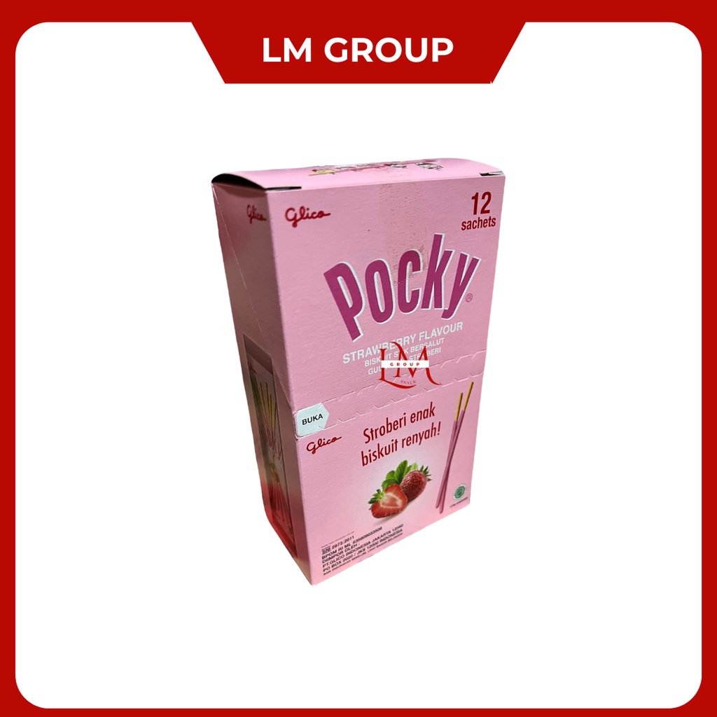 Glico Pocky Sachets Strawberry/Coklat isi 12