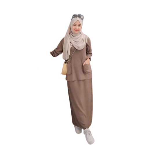 TokoMilkan - Dress Wanita Setelan BOXY Dress Wanita Bahan Rajut | Dress Set Boxy