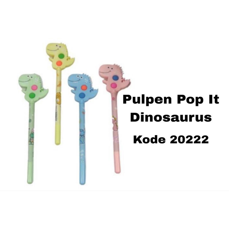 

Pulpen Gel Kepala Dino Pop It / 1 Pcs Pulpen Pop It Dino 20222