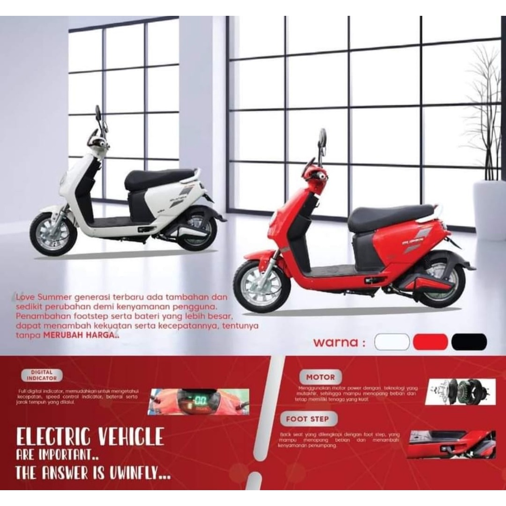 UWINFLY New Love Summer Motor Listrik Biru Muda