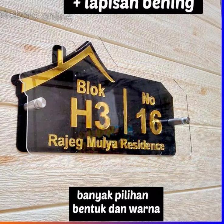 

Promo Terunik Nomor Rumah 2 Lapis Emas “HURUF TIMBUL”Plus Pen