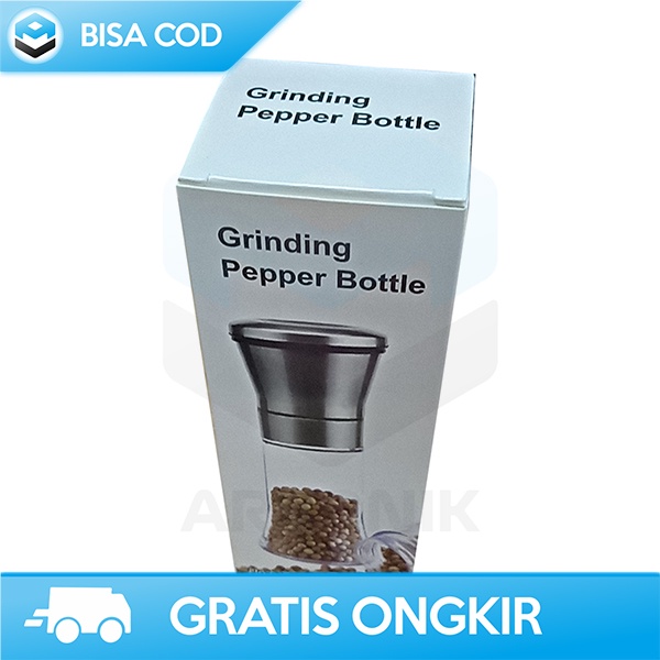 BOTOL PENGGILING BIJI LADA MANUAL PEPPER GRINDER LETEN 120ML STAINLESS