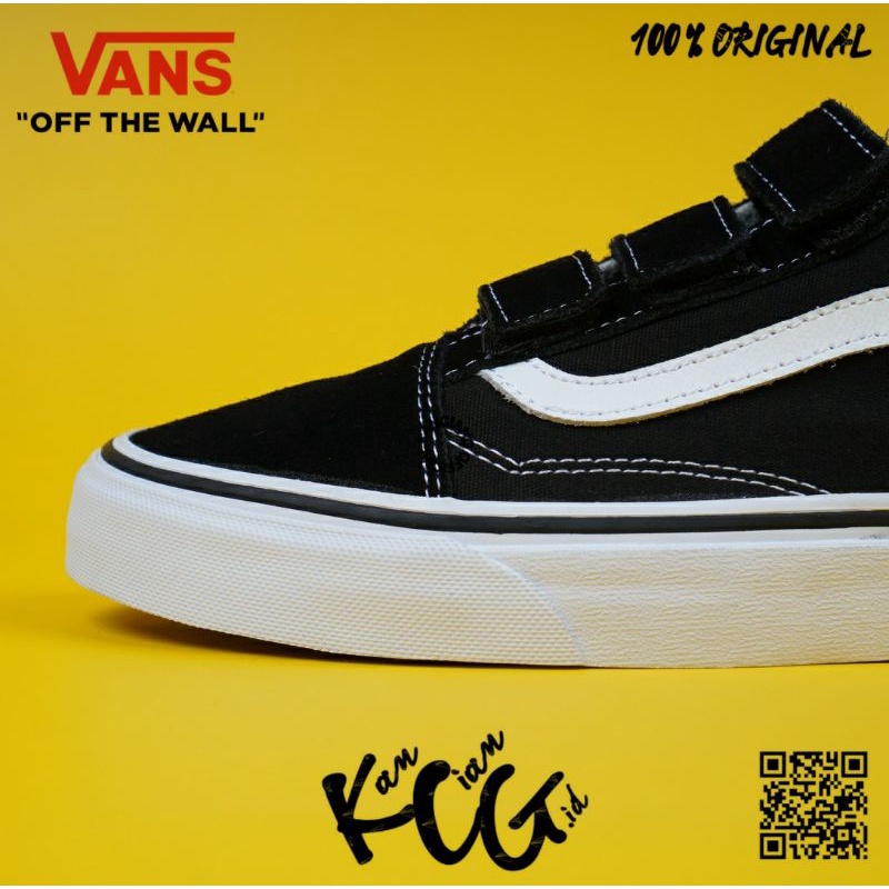 Vans Old Skool Velcro Classic Black White Original 100% Bnib