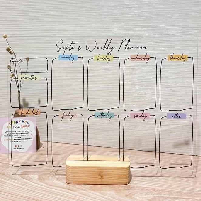 

(FREE CUSTOM NAMA) CUSTOM ACRYLIC WEEKLY PLANNER DESIGN C