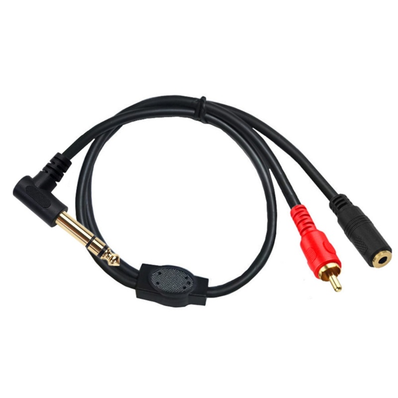 Zzz Kabel Spliter 3.5mm 1/8-inch Stereo TRS Female Ke 6.35mm 1per4 &quot;Pria Y 6.35mm Ke RCA Male Cable