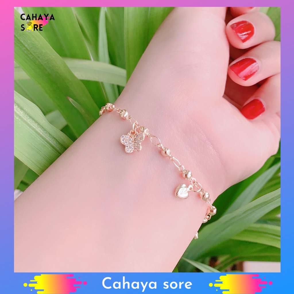 Gelang Xuping Gold Gelang Tangan Dewasa Rantai Permata Love G16