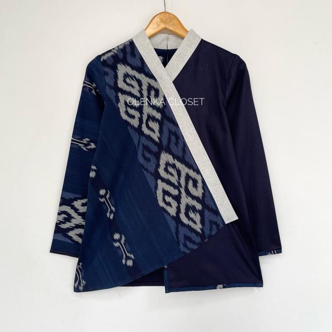 Atasan Tenun 219 Baju blouse batik kerja wanita modern