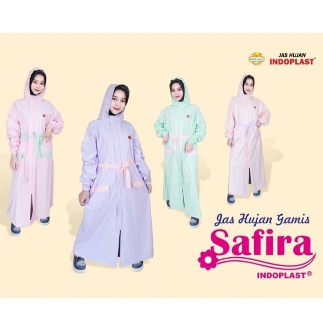 Jas Hujan Muslimah GAMIS SAFIRA / Jas Hujan Gamis Syar'i Muslimah