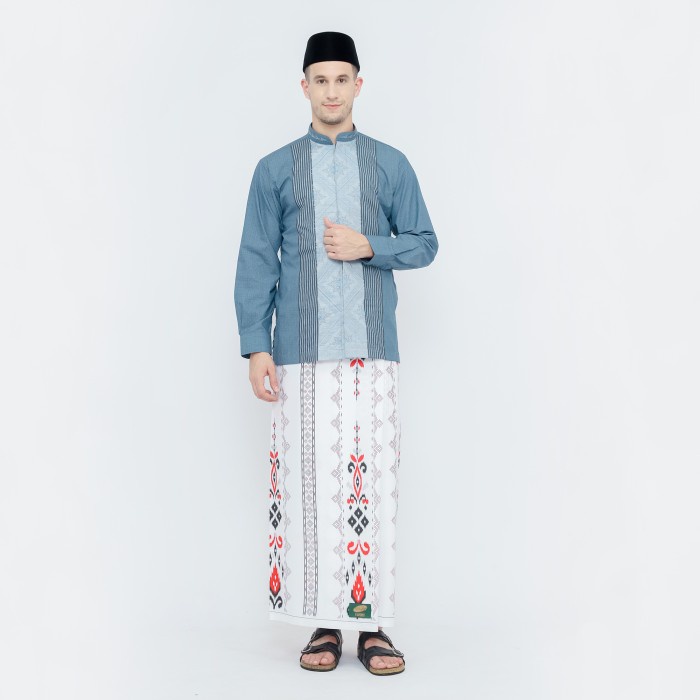 Sarung ATLAS Favorit Serasi Motif BHS KSS Putih