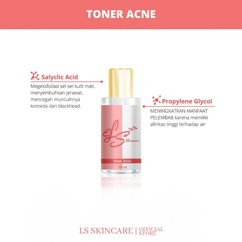 LS SKINCARE TONER ACNE BERJERAWAT BPOM (ELSTM)
