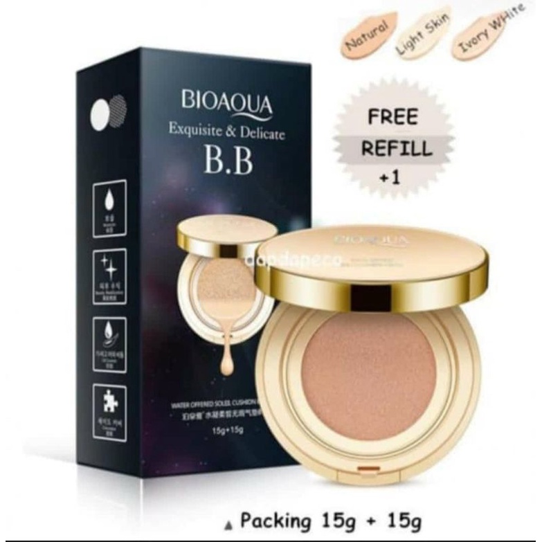 ( GRAB ) PERPC BEDAK exquisite &amp; delicate bb Cushion  bio@qua  / APRILSKIN BLACK MAGIC SNOW CUSHION