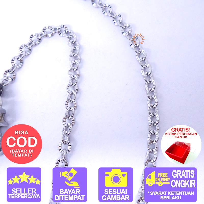 Kalung Titanium Anti Karat Crystal Kalung Titanium Wanita BONUS KOTAK PERHIASAN - Lovelybutik