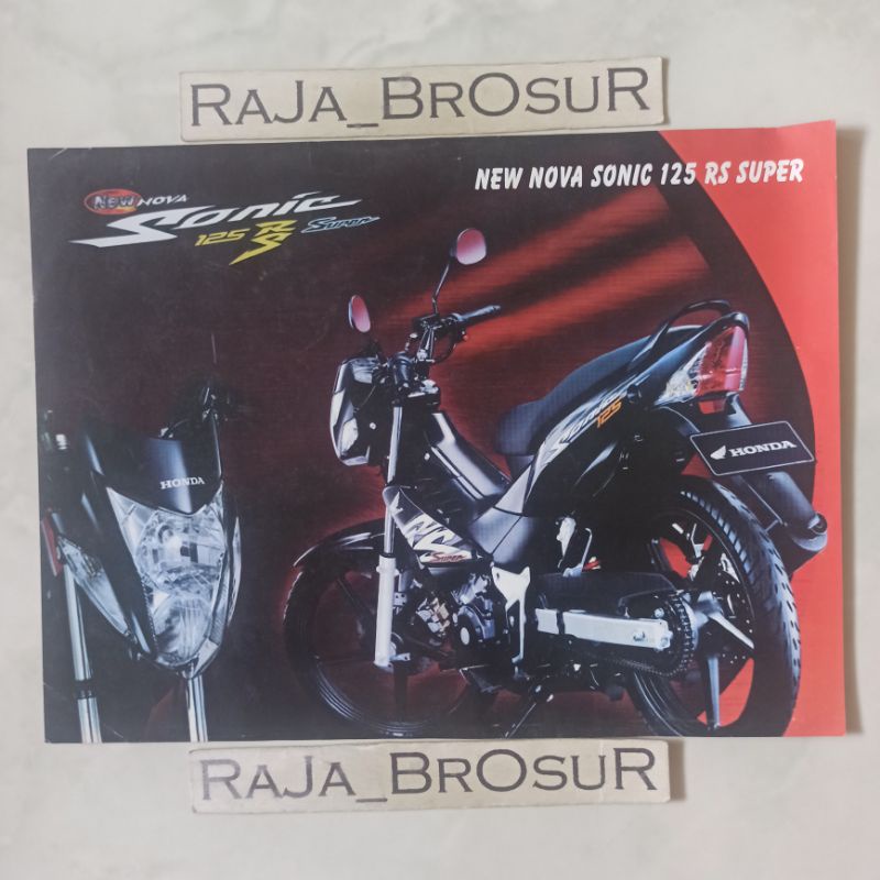 Poster brosur katalog flyer jadul lawas Honda Nova Sonic 125 Sonic125 RS Super 2004