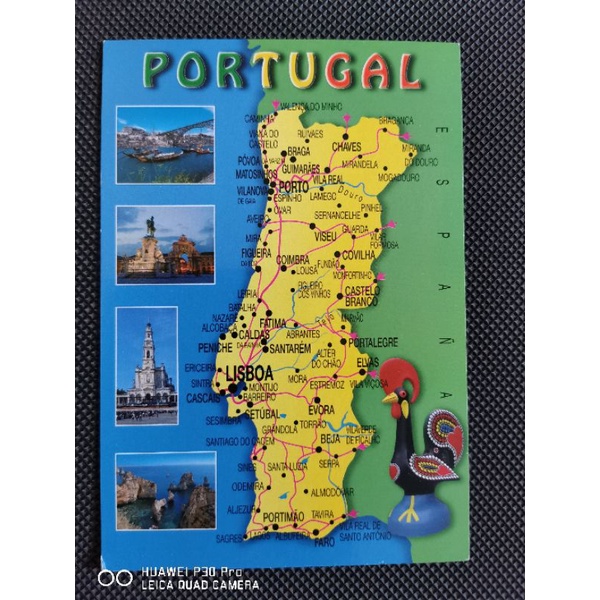 

kartu pos peta portugal/portugal map postcard