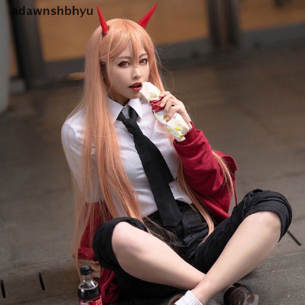 Adawnshbhyu Anime Chain Man Makima Angel demon Rambut Orange Panjang Kostum Cosplay Wig ID