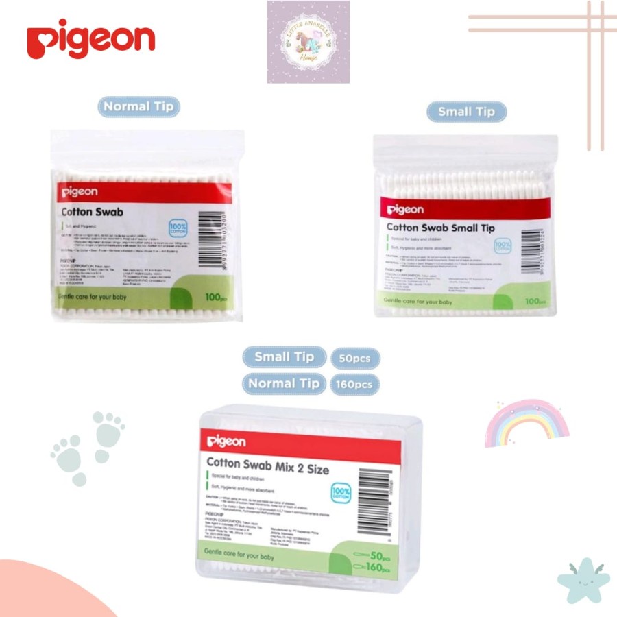 Pigeon Cotton Buds Swab Small Tip Normal Tip Mix Tip/Korek Kuping Pembersih Telinga Bayi Anak Children