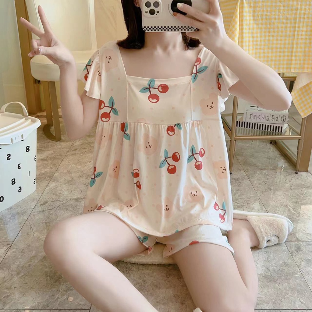 Setelan Baju Tidur Piyama Cantik Hotpant Terbaru Import hff