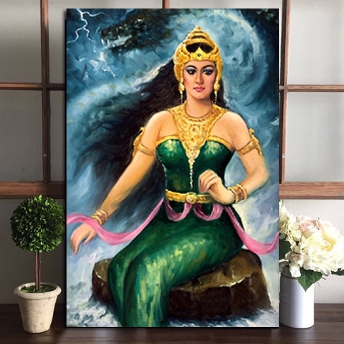 LUKISAN CETAK KANJENG RATU KIDUL + BINGKAI POSTER CETAK KANJENG RATU KIDUL UKURAN 20X30CM POSTER KAY