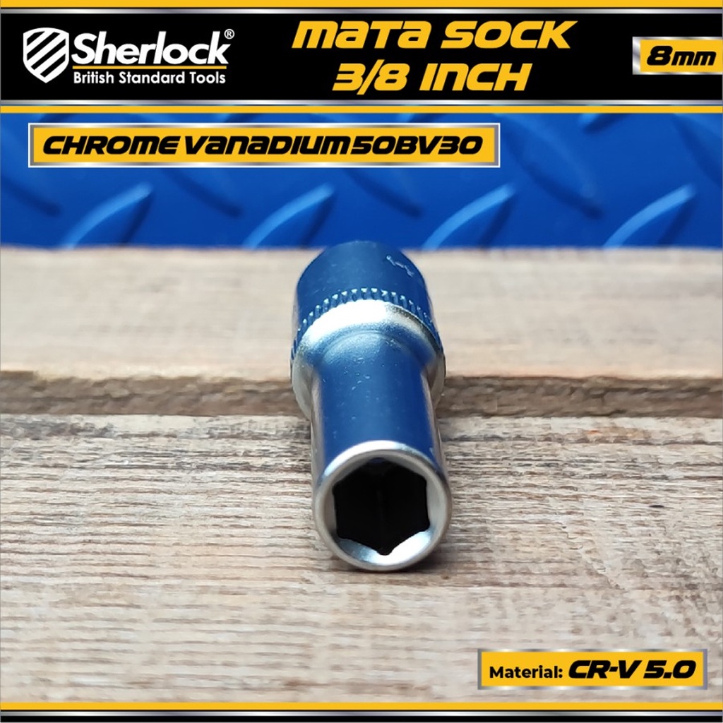 Mata Sock Panjang 3/8&quot; Drive 6 PT/ Deep Wall Socket 6 PT Sherlock 8 mm