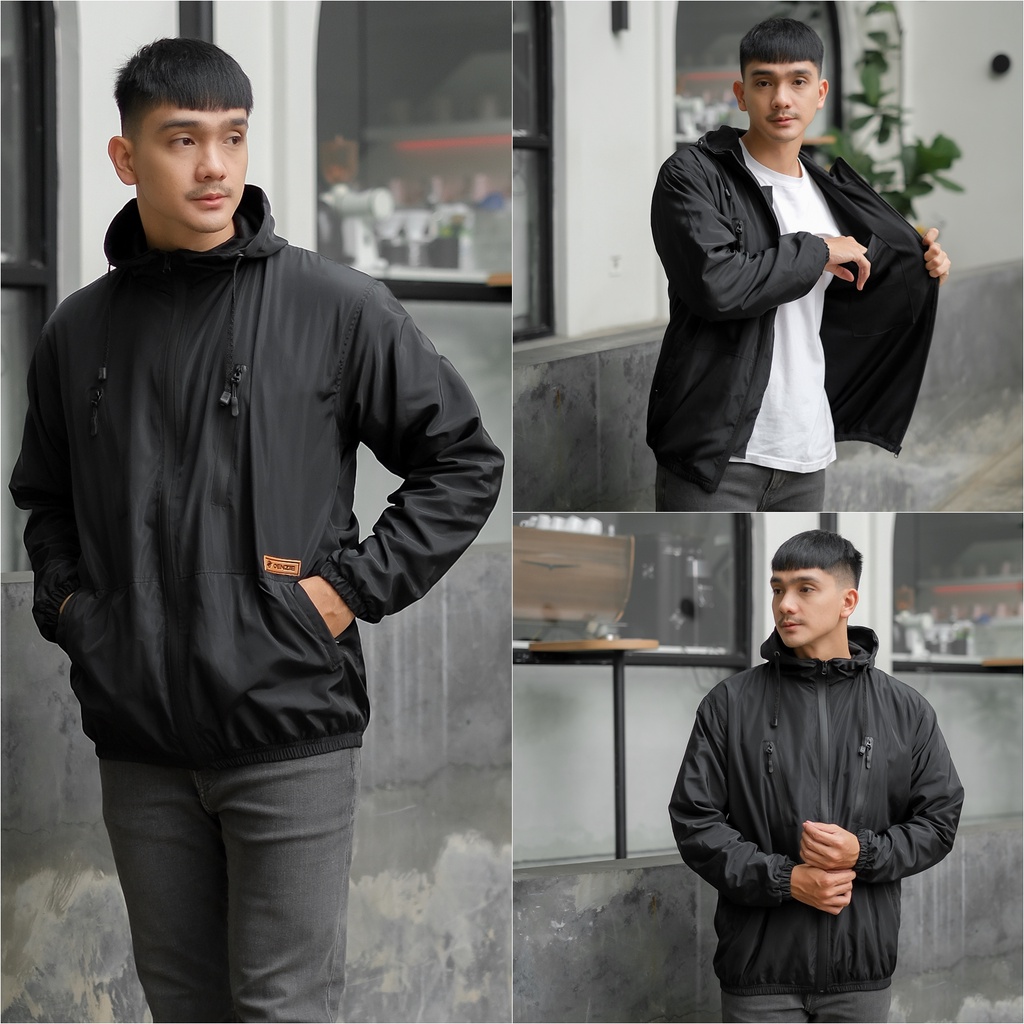 Jaket outdoor pria tahan angin