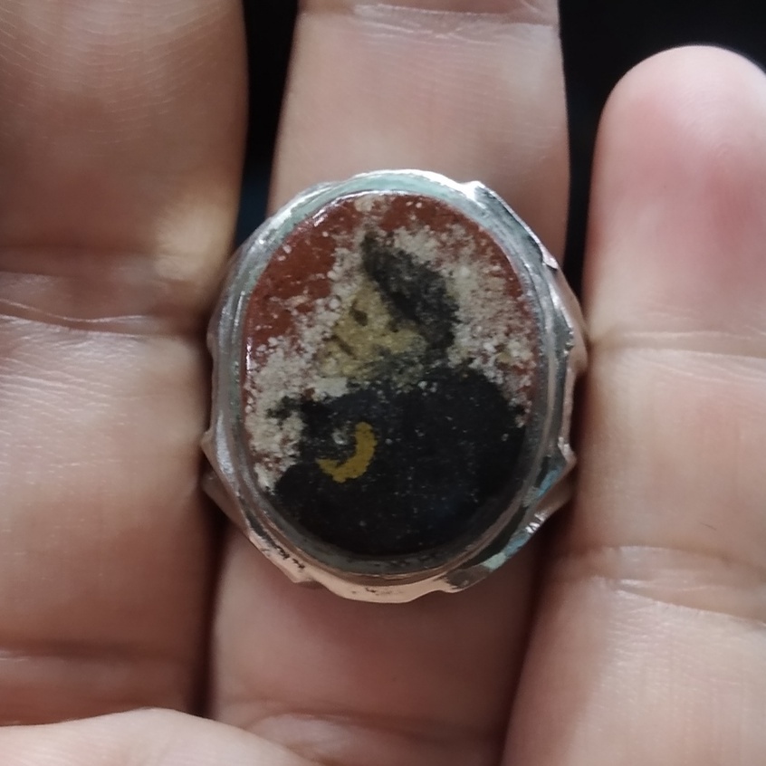 Cincin Batu Akik Motif Gambar Semar