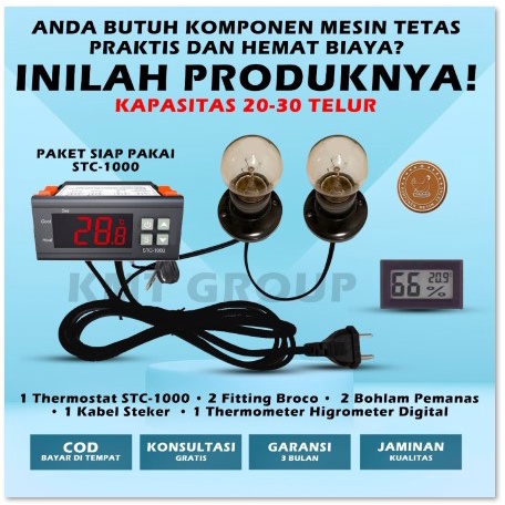 Paket Siap Pakai Thermostat Termostat Pemanas Thermo-Hygrometer Mesin Tetas Telur
