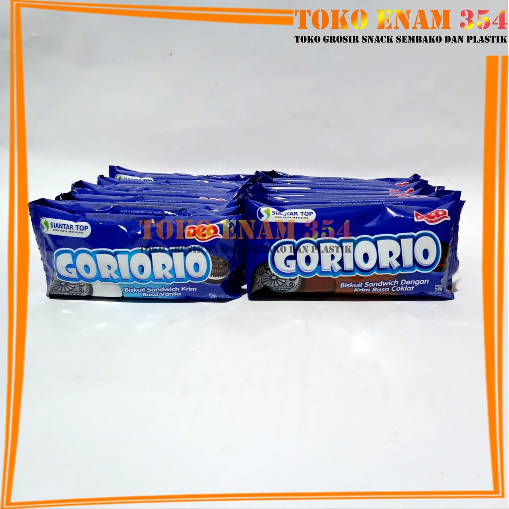 

Biskuit Sandwich Cream Goriorio Gorio Renceng isi 10 pcs x 12 Gram