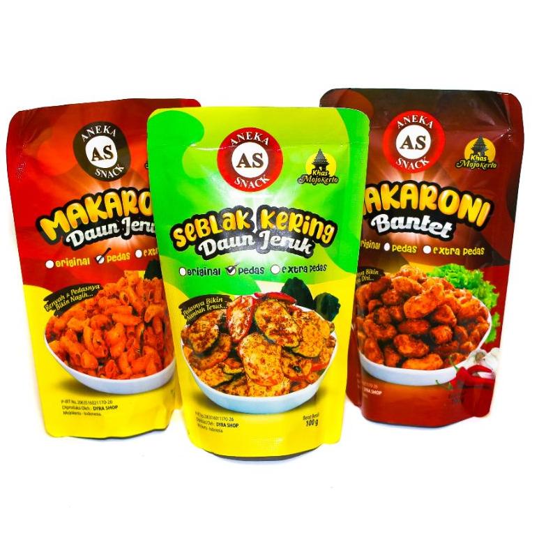 

☟ (TERMURAH) makaroni bantet, kriuk daun jeruk & seblak kering daun jeruk khas mojokerto.. ㅙ