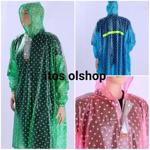 Jual Jas Hujan Ponco Polkadot Elmondo 713 - Pink Limited
