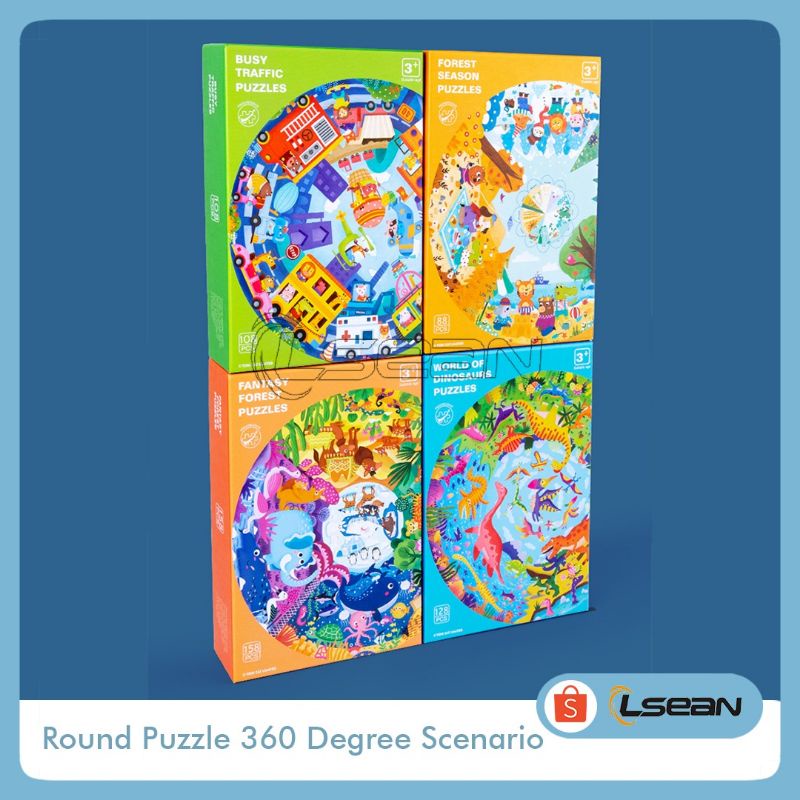 PUZZLE KARTUN BULAT BESAR | PUZZLE ANAK | ROUND PUZZLE | 360 DEGREES SCENARIO