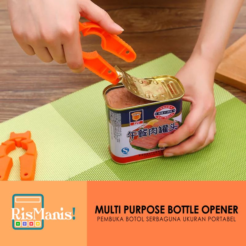 MULTI PURPOSE BOTTLE OPENER - Pembuka Botol Minum Serbaguna Alat Buka Kaleng Makanan Minuman Ringan Tutup Toples Ukuran Portable