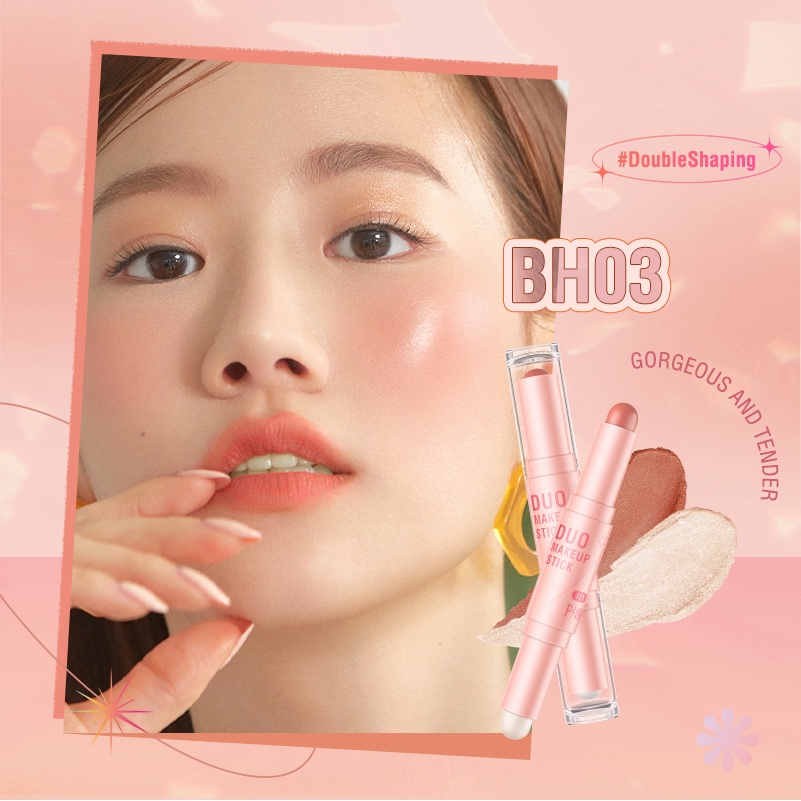 PINKFLASH Duo Makeup Stick - Blush On &amp; Highlighter Original BPOM