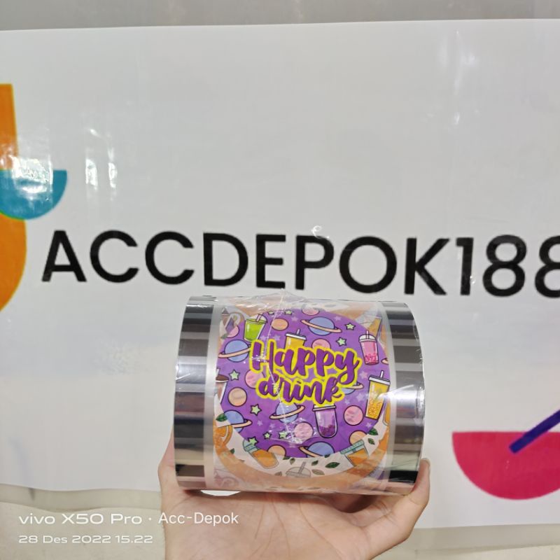 PLASTIK LID CUP SEALER MOTIF DRINK POLOS BUAH DAUN TEH KARTUN SUMMER PARTY ISI -/+ 1000 CUP