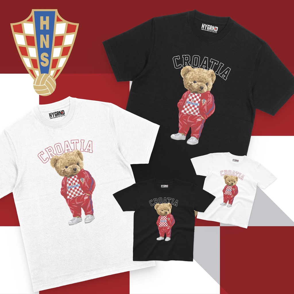 Kaos Piala Dunia "Bear Kroasia" - FIFA World Cup Qatar 2022/Timnas Kroasia/Ksnapprl X Heyground