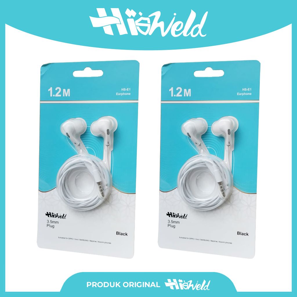 HISWELD EARPHONE HS-E1 ORI KABEL 3.5mm EXTRA BASS STRREO EARPHONE