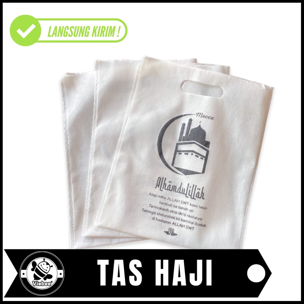 

READY SROCK BANYAK LANGSUNG KIRIM TAS GOODIE BAG SOUVENIR OLEH-OLEH UMROH HAJI TERLARIS TERMURAH FOP 25X30 PUTIH