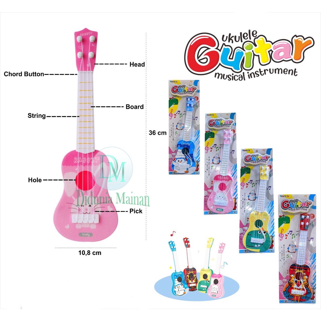 Mainan edukasi anak alat musik petik gitar ukulele musical instrument