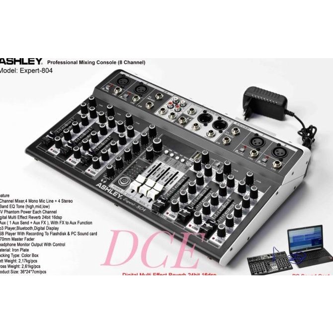 Mixer Audio ASHLEY EXPERT 804 Bluetooth USB Interface Original